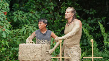 DEAL OR NO DEAL ISLAND -- "Million Dollar Walk" Episode 209 -- Pictured: (l-r) Dickson Wong, David Genat -- (Photo by: Monty Brinton/NBC)