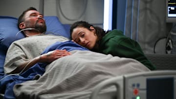 CHICAGO P.D. -- "A Better Place" Episode 1022 -- Pictured: (l-r) Patrick John Flueger as Adam Ruzek, Marina Squerciati as Kim Burgess -- (Photo by: Lori Allen/NBC)