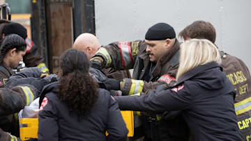 CHICAGO FIRE -- "Double Red" Episode 909 -- Pictured: (l-r) Joe Minoso as Joe Cruz -- (Photo by: Adrian S. Burrows Sr./NBC)