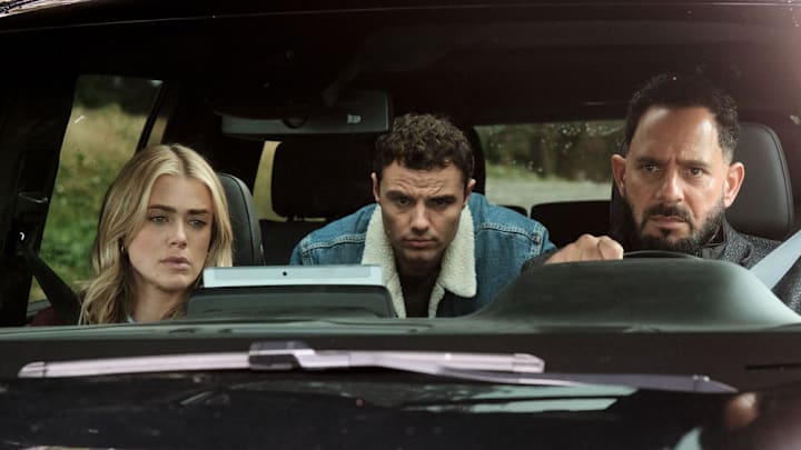 THE HUNTING PARTY -- "Tom Beecher" Episode 109 -- Pictured: (l-r)Melissa Roxburgh as Rebecca Bex Henderson, Josh McKenzie as Shane Florence, Patrick Sabongui as Ryan Hassani -- (Photo by: David Astorga/NBC)