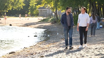 BRILLIANT MINDS -- "The One That Got Away" Episode 207 -- Pictured: (l-r) Zachary Quinto as Dr. Oliver Wolf, Jamie Thomas King as Tom Price -- (Photo by: Pief Weyman/NBC)