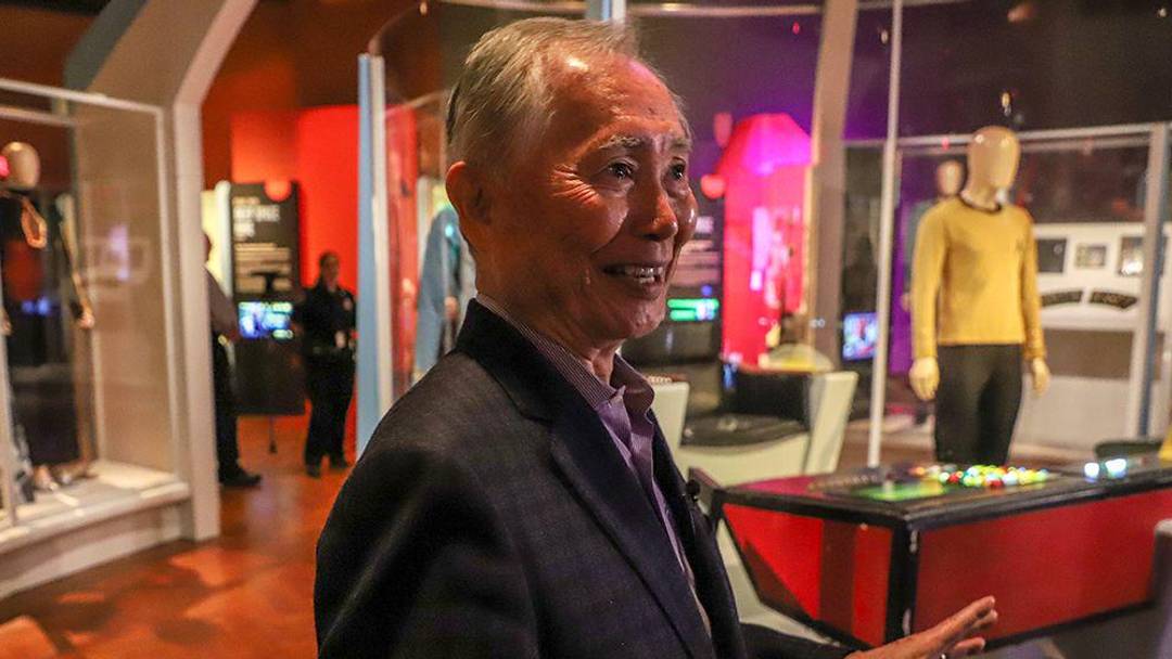 Actor George Takei stands in front of the original set where he played Hikaru Sulu, the helmsman of the USS Enterprise in the television series Star Trek, as he tours the Start Trek: Exploring New Worlds exhibit at the Henry Ford museum in Dearborn, Mich. on Friday, May 17, 2019.
Takei 051719 Kpm 197 Actor George Takei stands in front of the original set where he played Hikaru Sulu, the helmsman of the USS Enterprise in the television series Star Trek, as he tours the Start Trek: Exploring New Worlds exhibit at the Henry Ford museum in Dearborn, Mich. on Friday, May 17, 2019.
Takei 051719 Kpm 197