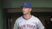 Jun 27, 2025; Pittsburgh, Pennsylvania, USA;  New York Mets first baseman Pete Alonso (20) walks with his baseball bats out of the clubhouse prior to the game against the Pittsburgh Pirates at PNC Park. Mandatory Credit: Charles LeClaire-Imagn Images