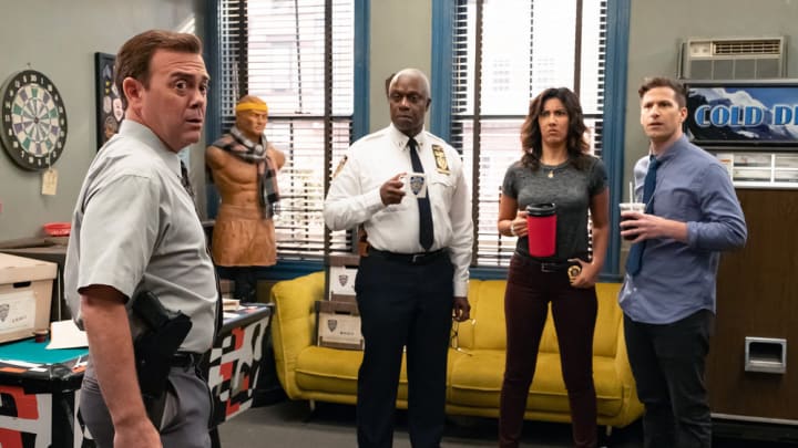 Andy Samberg as Jake Peralta in Brooklyn Nine-Nine season 6 in the break room