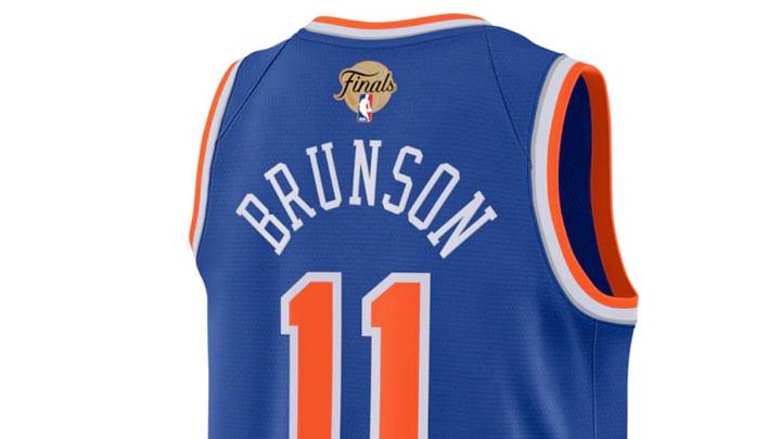 Jalen Brunson's New York Knicks NBA Finals jersey.