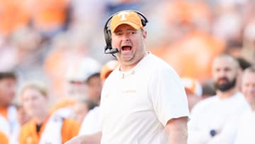 Tennessee coach Josh Heupel during a college football game between Tennessee and Arkansas at Neyland Stadium in Knoxville, Tennessee on Oct. 11, 2025.