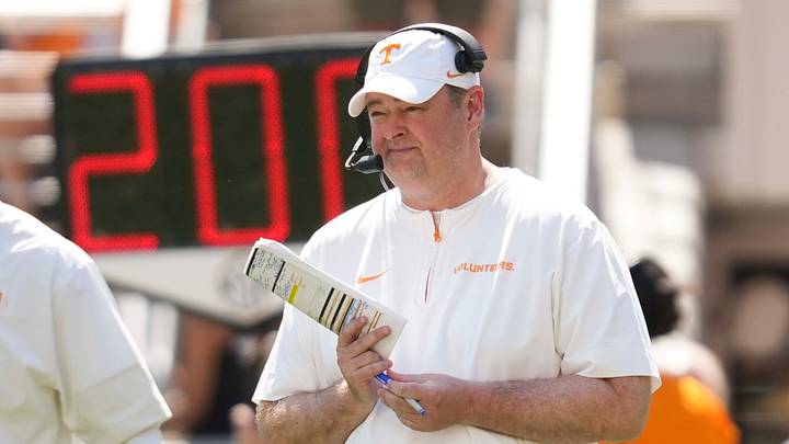 Tennessee head coach Josh Heupel during the Orange and White game at Neyland Stadium in Knoxville, Tennessee, April 11, 2026.