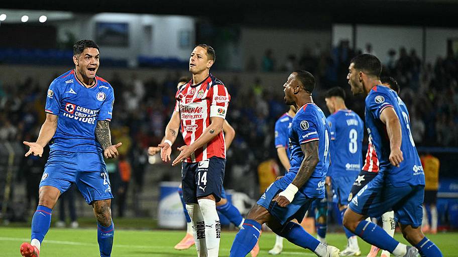 Chicharito after missing a penalty for Chivas vs. Cruz Azul. 
