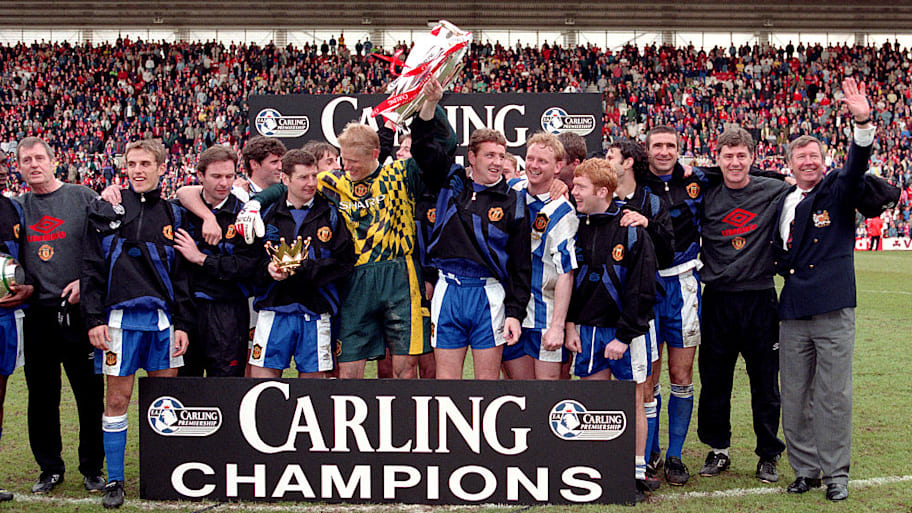 Man Utd as Premier League champions, 1996