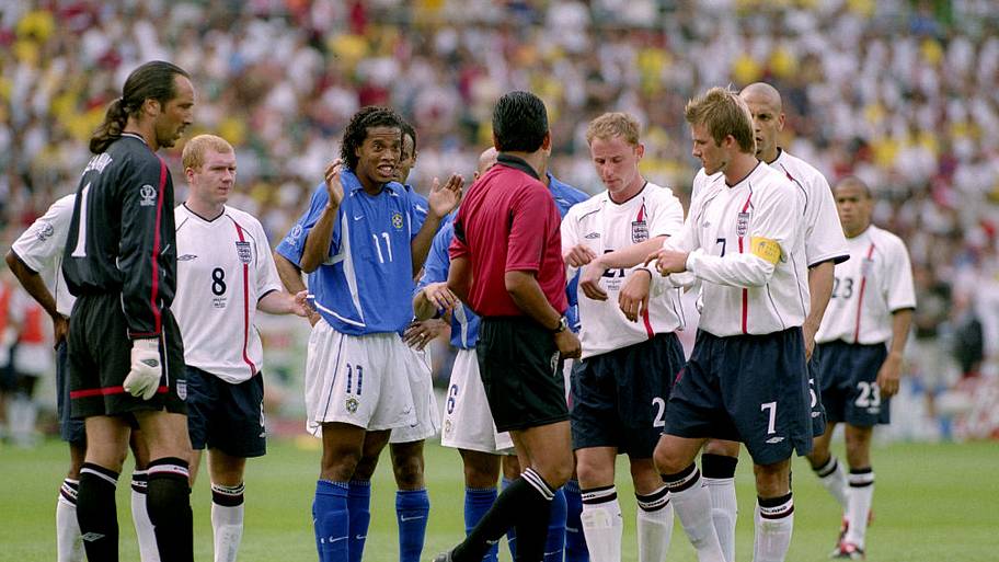 Ronaldinho sent off vs. England, 2002
