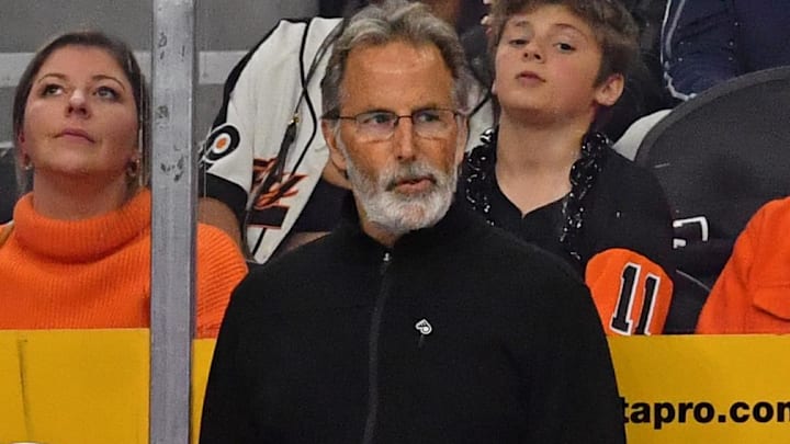 Former Philadelphia Flyers head coach John Tortorella against the Washington Capitals at Wells Fargo Center.