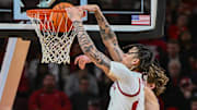 Arkansas Razorbacks forward Trevon Brazile throws down a dunk against the UCA Bears at Simmons Bank Arena in North Little Rock, Ark.