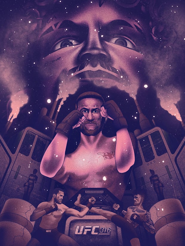 UFC 316 artist series poster, by artist Ben Konkol
