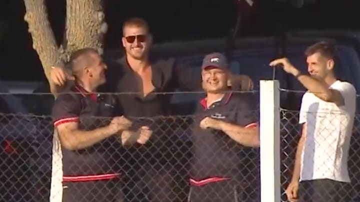 Nikola Jokic watches some horse racing in Serbia. Nikola Jokic watches some horse racing in Serbia.