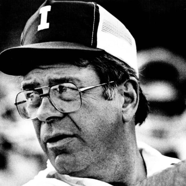 Indiana coach Bill Mallory gives instructions during the 1984 season.