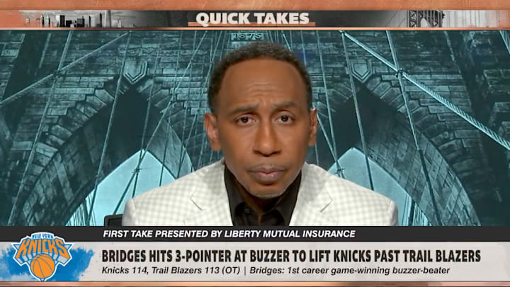 Stephen A. Smith speaks about the New York Knicks on ESPN's First Take