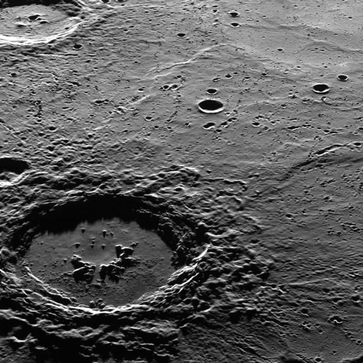 Hokusai crater on the planet Mercury