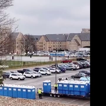 the Porta Potty's are ready for the College Football Playoff.
