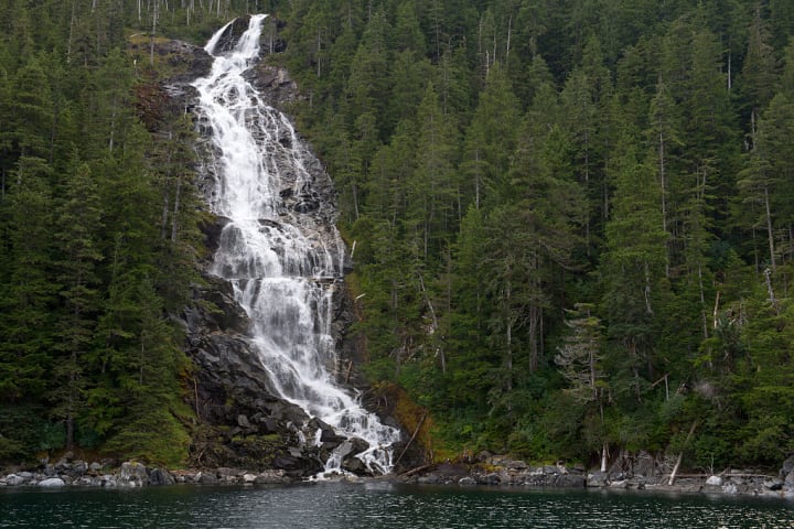 Waterfall on Baranof Island, Tongass National Forest.