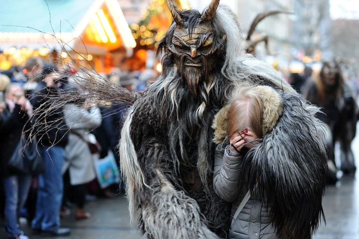 A person dressed as Krampus in Germany.