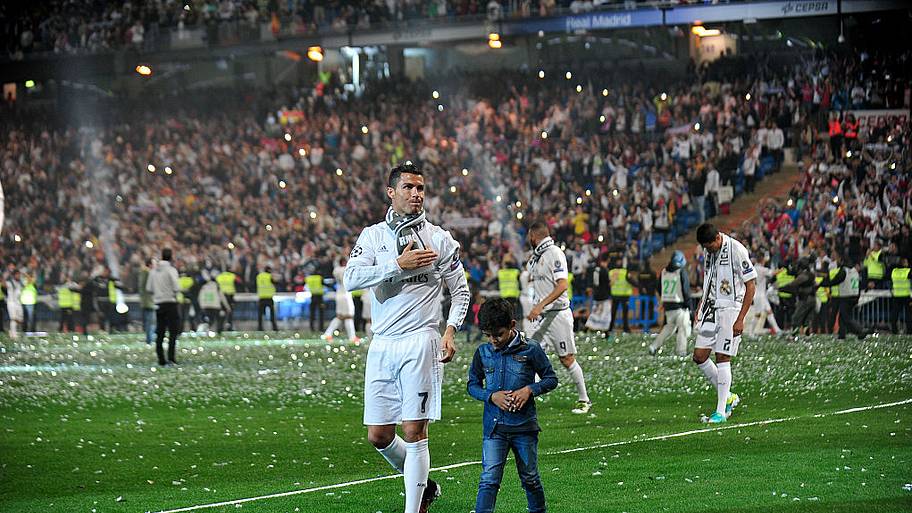 Cristiano Ronaldo and his son.
