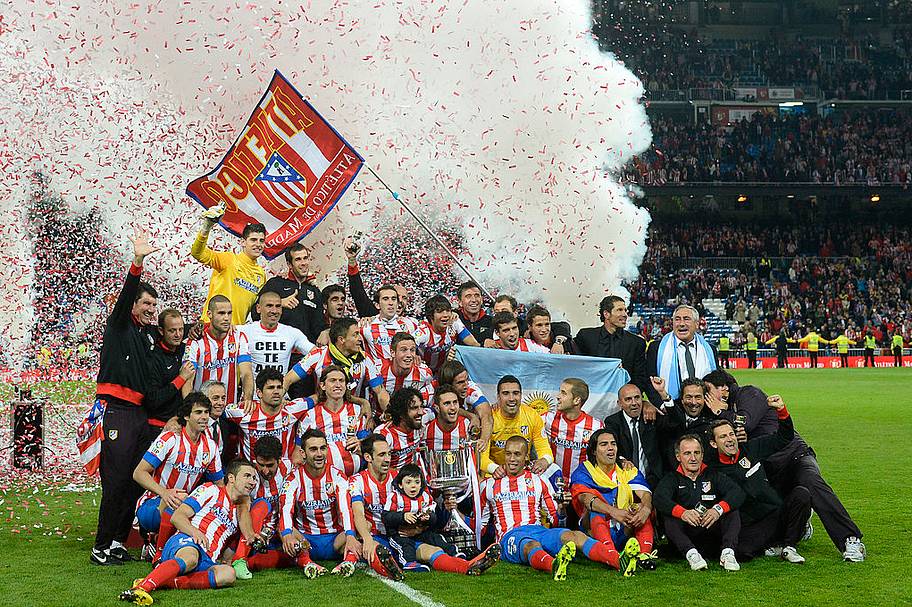 Atlético Madrid celebrate winning Copa del Rey