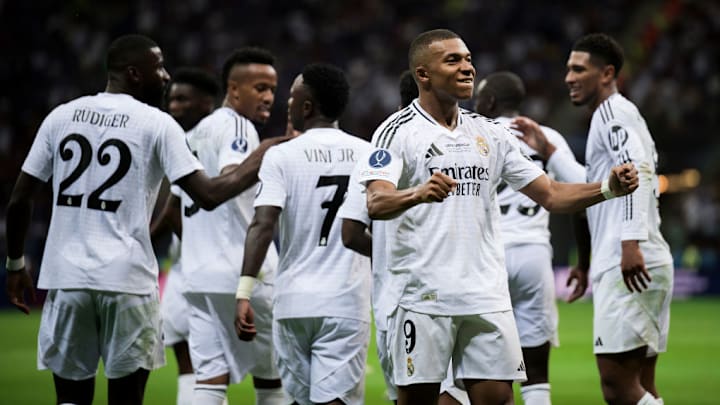 Kylian Mbappe, Ferland Mendy, Aurelien Tchouameni, Vinicius Junior, Jude Bellingham, Eder Militao, Rodrygo, Antonio Rudiger