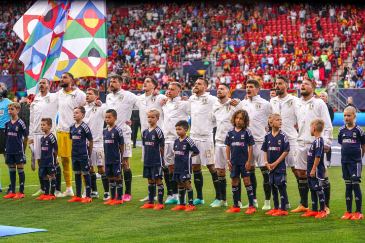 Gianluigi Donnarumma, Giovanni Di Lorenzo, Rafael Toloi, Leonardo Bonucci, Francesco Acerbi, Davide Frattesi, Jorginho, Nicolo Barella, Nicolo Zaniolo, Ciro Immobile, Leonardo Spinazzola