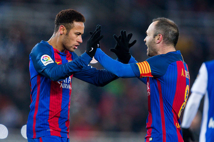 Neymar Jr., Andres Iniesta