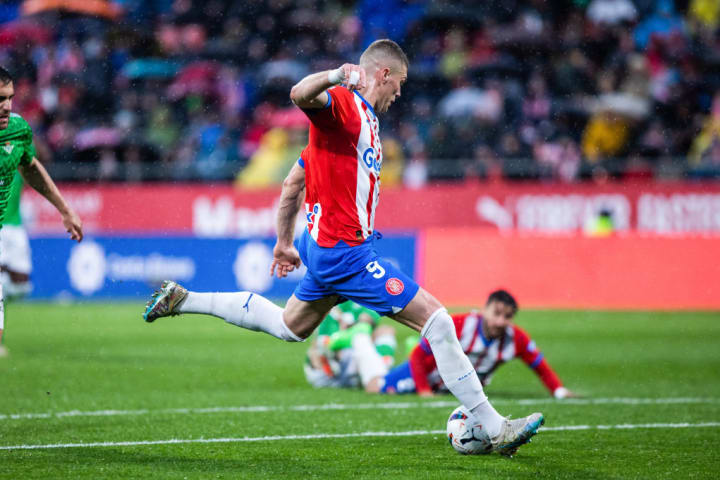 Artem Dobvyk of Girona F.C seen in action during the LaLiga...