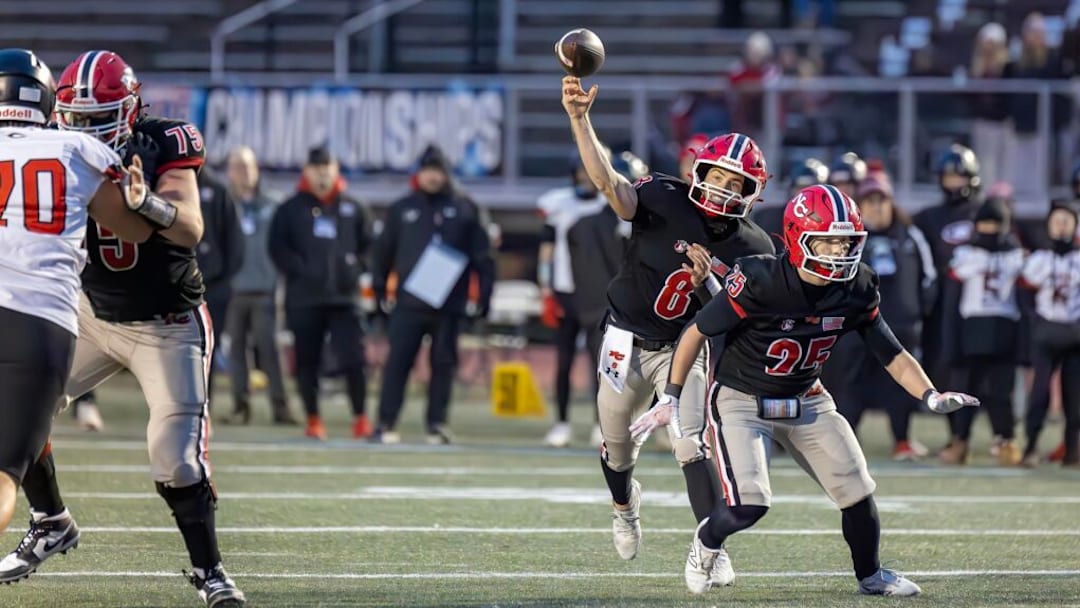 The New Canaan Rams defeated the Cheshire Rams 34-13 to win the 2025 CIAC Class L state championship. 