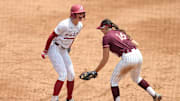 Alabama Softball Player Audrey Vandagriff (12) celebrates against Virginia Tech during the NCAA Tuscaloosa Regionals at Rhoads Stadium in Tuscaloosa, AL on Saturday, May 17, 2025.