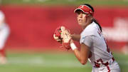 Alabama Softball Player Salen Hawkins (47) looks to make a play against Jackson State during the NCAA Softball Tuscaloosa Regional