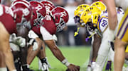 Alabama's offensive line against LSU