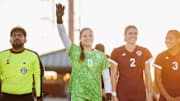 Mississippi State Goal Keeper Jenny Harrison (#0) during the match between the Alabama Crimson Tide and the Mississippi State Bulldogs at the Alabama Soccer Stadium in Tuscaloosa, AL.
