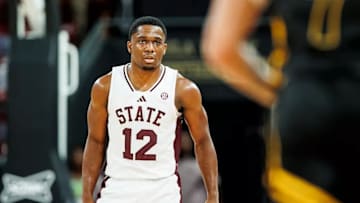 Mississippi State Guard Josh Hubbard (#12) during the game between the Southern Louisiana Lions and the Mississippi State Bulldogs at Humphrey Coliseum in Starkville, MS.