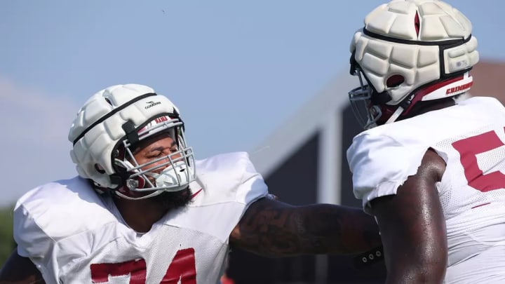 Kadyn Proctor during fall camp practice