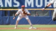 Alabama baseball shortstop Justin Lebron (1) in an SEC Tournament game against South Carolina.