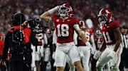 Alabama Defensive Back Bray Hubbard (18) in action against LSU at Bryant-Denny Stadium in Tuscaloosa, AL on Saturday, Nov 8, 2025.