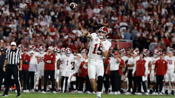 Alabama Quarterback Ty Simpson (15) throws the ball against South Carolina at Williams-Brice Stadium in Columbia, SC on Saturday, Oct 25, 2025.