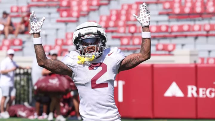 Ryan Williams celebrates inside Bryant-Denny Stadium in scrimmage- August 10, 2024