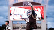 Mississippi State Offensive Lineman Karsten Upchurch (#61) during the game between the Texas Longhorns and the Mississippi State Bulldogs at Davis Wade Stadium at Scott Field in Starkville, MS.