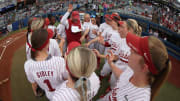 The Alabama softball team in Oklahoma City.