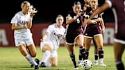 Mississippi State Midfielder Ally Perry (#5) during the match between the Alabama Crimson Tide and the Mississippi State Bulldogs at the Alabama Soccer Stadium in Tuscaloosa, AL.