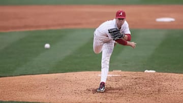 Alabama baseball pitcher Riley Quick (4).