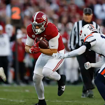 Josh Cuevas (80) in a game against Auburn.