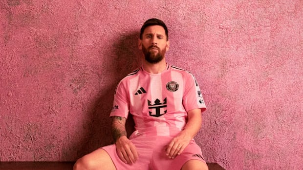 Lionel Messi wears Inter Miami's new kit.