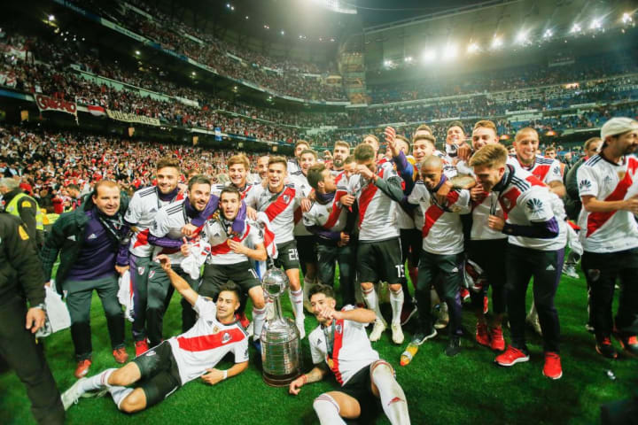 Players of River Plate celebrates after they won the Finals...