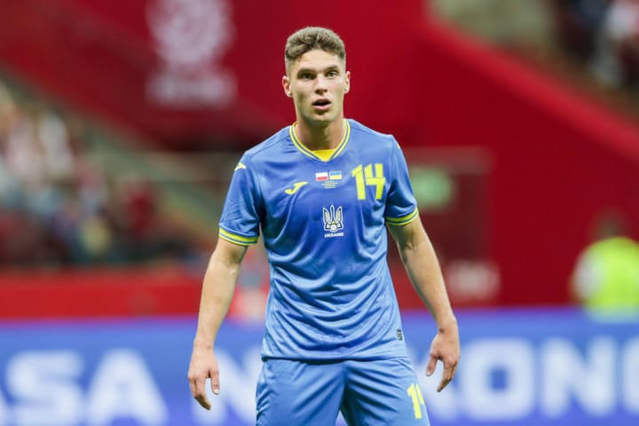 Georgiy Sudakov of Ukraine seen in action during the...
