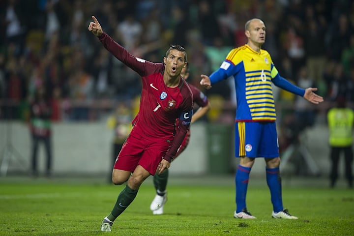 Cristiano Ronaldo comemora gol contra Andorra em 2016